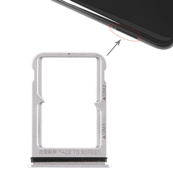 Double SIM Card Tray for Xiaomi Mi 8 (Silver)