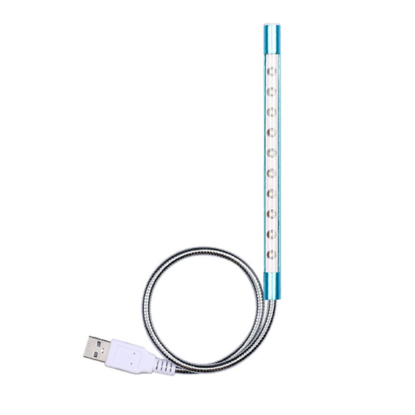 Sunshine S10 Touch Switch Flexible LED Reading Light, 10 LEDs USB Powered Night Light(Blue)