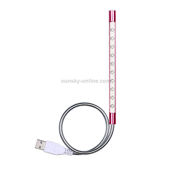 Sunshine S10 Touch Switch Flexible LED Reading Light, 10 LEDs USB Powered Night Light(Magenta)