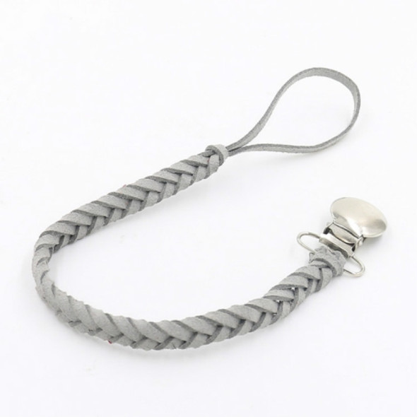 3 PCS Baby Pacifier Chain Leather Woven Anti-off Chain(Gray)