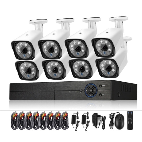 A8B3 / Kit 8CH 1080N Surveillance DVR System and 720P 1.0MP HD Weatherproof Bullet Camera, Support Infrared Night Vision & P2P & Phone Remote Monitor (White)