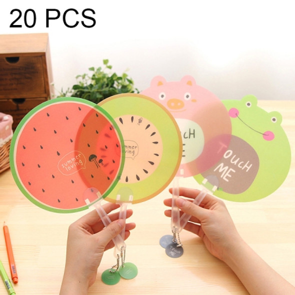 20 PCS Creative Cute Fruit Cartoon Hand Fan Cool Children Fan, Random Style Delivery