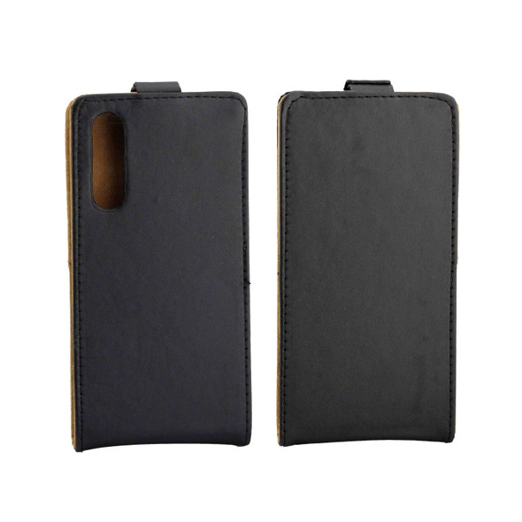 Business Style Vertical Flip TPU Leather Case with Card Slot for Huawei P30(Black)