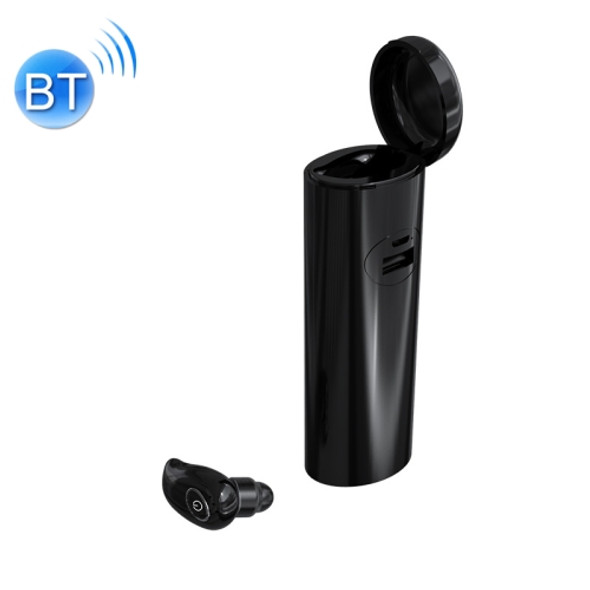 V21 Mini Single Ear Stereo Bluetooth V5.0 Wireless Earphones with Charging Box(Black)