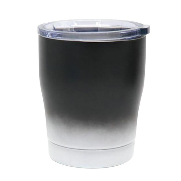 Gradient Milk Cup Vacuum 304 Stainless Steel Cold Insulation Wine Glass Beer Glass Cup(Black+White)