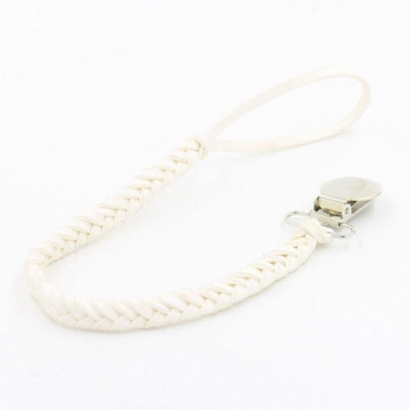 3 PCS Baby Pacifier Chain Leather Woven Anti-off Chain(White)