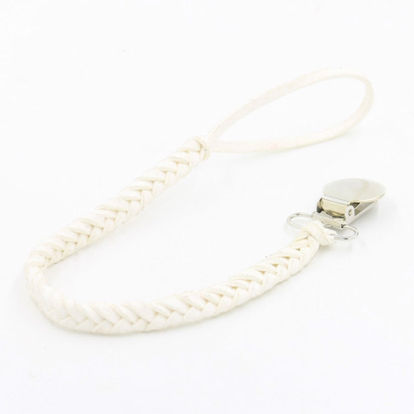3 PCS Baby Pacifier Chain Leather Woven Anti-off Chain(White)
