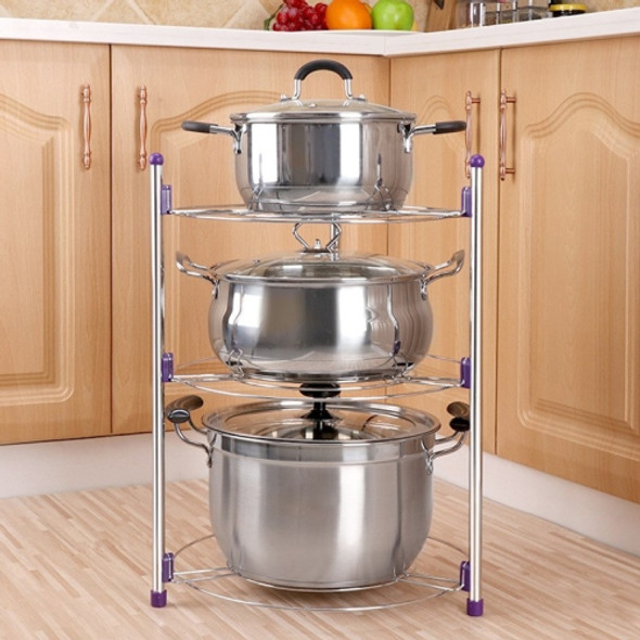 Multi-function Kitchen Pot Rack Three-layer Wok Soup Pot Stainless Steel Pot Rack