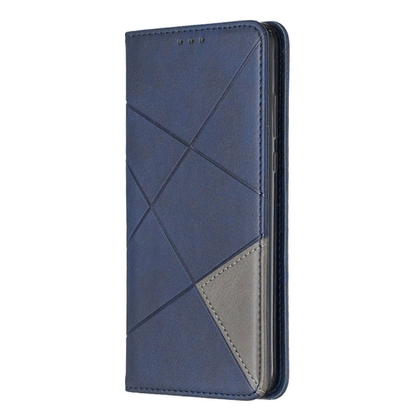 Rhombus Texture Horizontal Flip Magnetic Leather Case with Holder & Card Slots For Huawei P30 lite / nova 4e(Blue)