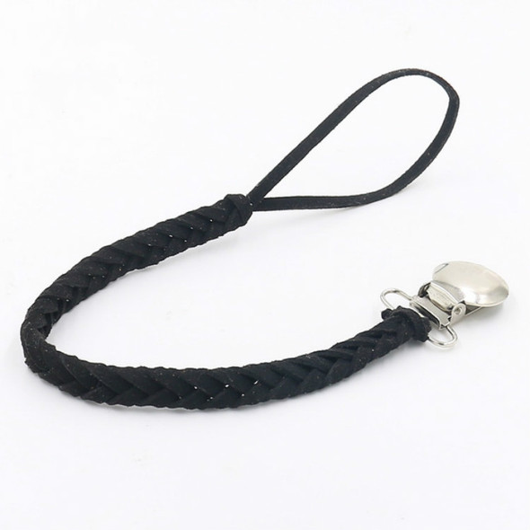3 PCS Baby Pacifier Chain Leather Woven Anti-off Chain(Black)