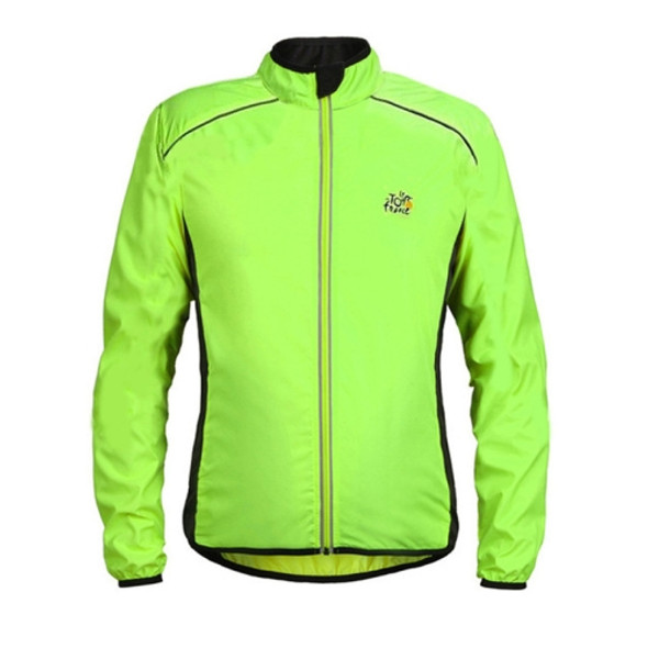 Reflective High-Visibility Lightweight Sports Jacket Packable Windproof Long Sleeve Sportswear, Size:XXXXL(Fluorescent Green)