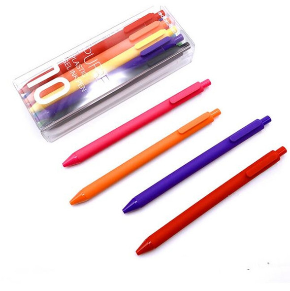 2 Sets Candy Colored Neutral Gel Pen Brush Matte Soft Plastic Pen Color Refill Multicolor Set, Color:10 Colors Set