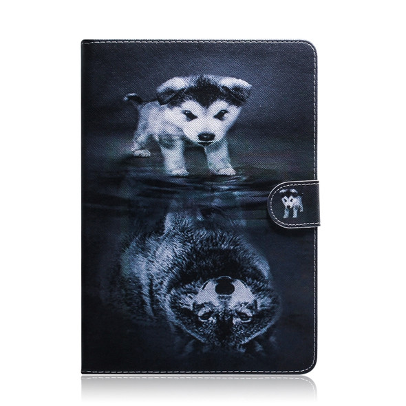 Wolf and Dog Pattern Horizontal Flip Leather Case for Amazon Kindle Fire HD 10 2015/2017, with Holder & Card Slot & Wallet