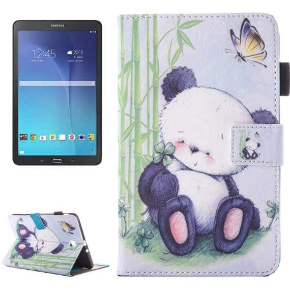 For Galaxy Tab E 9.6 / T560 Lovely Cartoon Panda Pattern Horizontal Flip Leather Case with Holder & Card Slots & Pen Slot