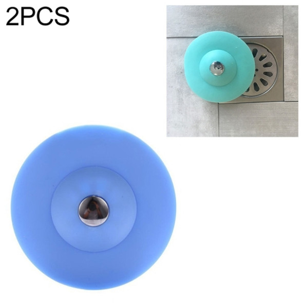 2 PCS Kitchen Tools Durable Filter Pool Wash Basin Filter Sewer Deodorant Bathtub Plug(Blue)