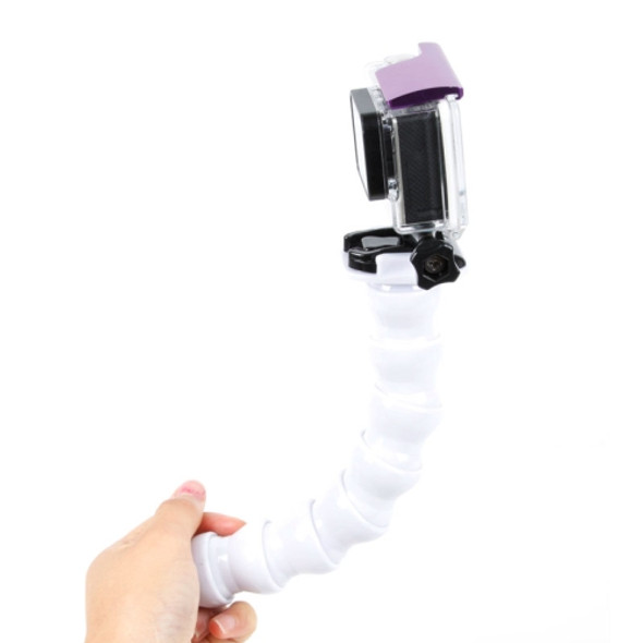 TMC HR127 7 Joint 360 Degrees Rotation Adjustable Neck for GoPro HERO6 /5 /5 Session /4 Session /4 /3+ /3 /2 /1, Xiaoyi and Other Action Cameras Flex Clamp Mount(White)
