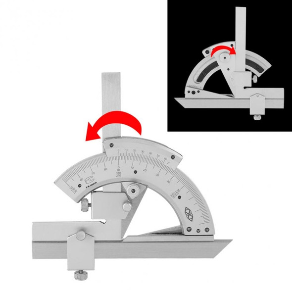 High Carbon Steel Non-parallax Trimmer Protractor Angle Measuring Ruler