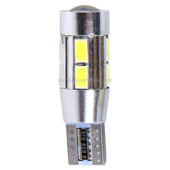 2 PCS T10 6W White Light 10 SMD 5630 LED Error-Free Canbus Car Clearance Lights Lamp, DC 12V