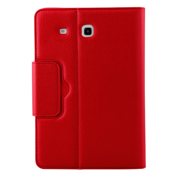 For Galaxy Tab E 9.6 / T560 2 in 1 Detachable Bluetooth Keyboard Litchi Texture Leather Case with Holder(Red)