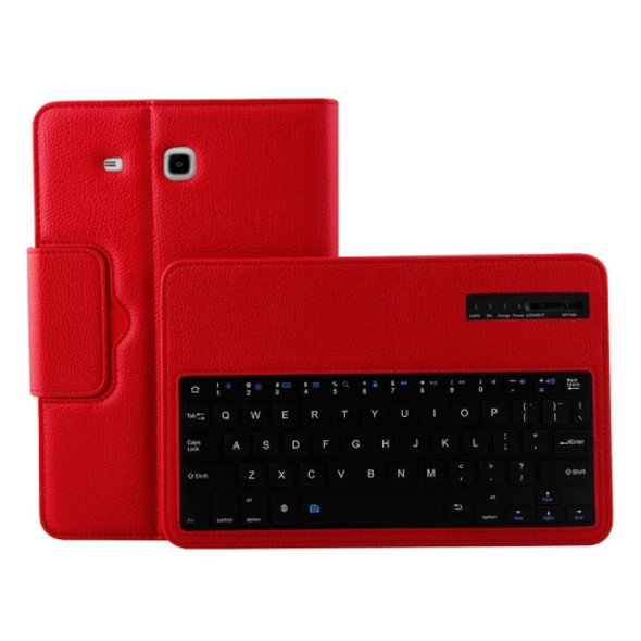 For Galaxy Tab E 9.6 / T560 2 in 1 Detachable Bluetooth Keyboard Litchi Texture Leather Case with Holder(Red)