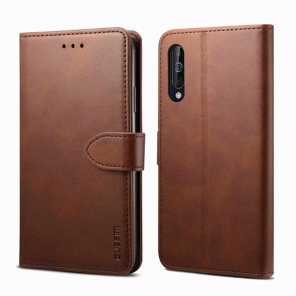 For Galaxy A30s / A50 / A50S / A70 GUSSIM Business Style Horizontal Flip Leather Case with Holder & Card Slots & Wallet(Brown)