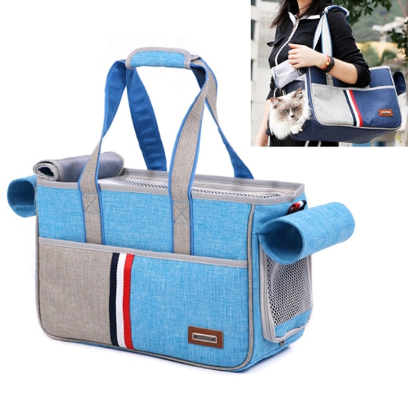 DODOPET Outdoor Portable Oxford Cloth Cat Dog Pet Carrier Bag Handbag Shoulder Bag, Size: 43 x 19 x 26cm (Sky Blue)