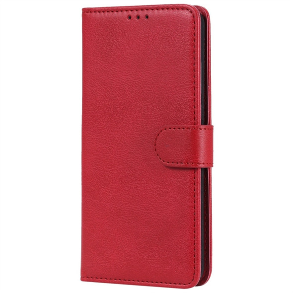 For Huawei P30 Lite / nova 4e Solid Color Horizontal Flip Protective Case with Holder & Card Slots & Wallet & Photo Frame & Lanyard(Red)