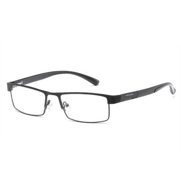 Simple Matel Frame Reading Glasses Hyperopia Eyeglasses +3.50D(Matte Black)