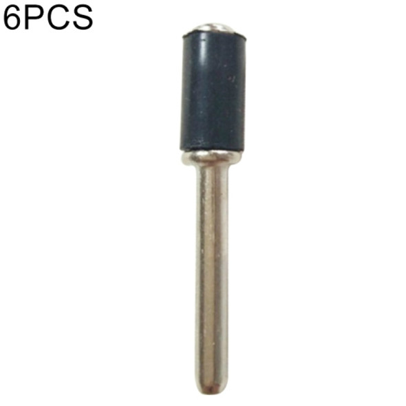 6 PCS Rubber Wheel Connecting Rod Sandpaper Ring Fixing Rod, Without Sandpaper Ring, Rubber Rod Diameter:6.35MM, Shank Diameter:2.3MM