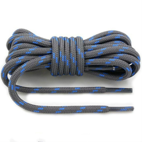 2 Pairs Round High Density Weaving Shoe Laces Outdoor Hiking Slip Rope Sneakers Boot Shoelace, Length:100cm(Dark Gray-Blue)