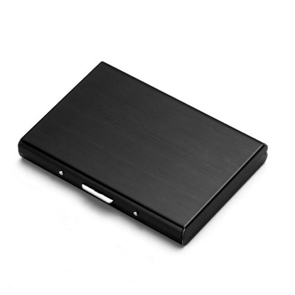 Stainless Steel Ultra-thin Protection Travel Card Bag Metal Card Box, Color:Black
