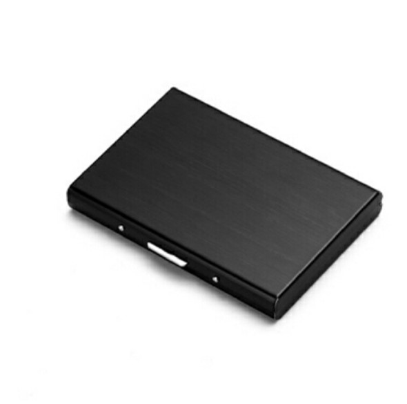 Stainless Steel Ultra-thin Protection Travel Card Bag Metal Card Box, Color:Black