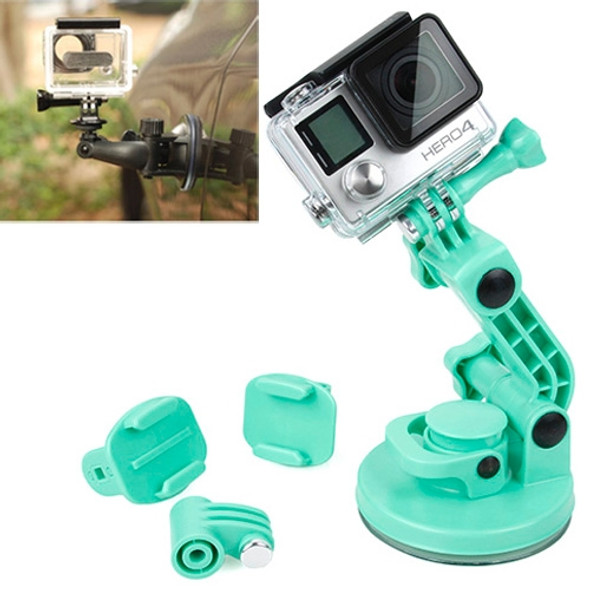 TMC Car Suction Cup Mount + Tripod Adapter + Handle Screw for GoPro  NEW HERO /HERO6   /5 /5 Session /4 Session /4 /3+ /3 /2 /1, Xiaoyi and Other Action Cameras(Green)