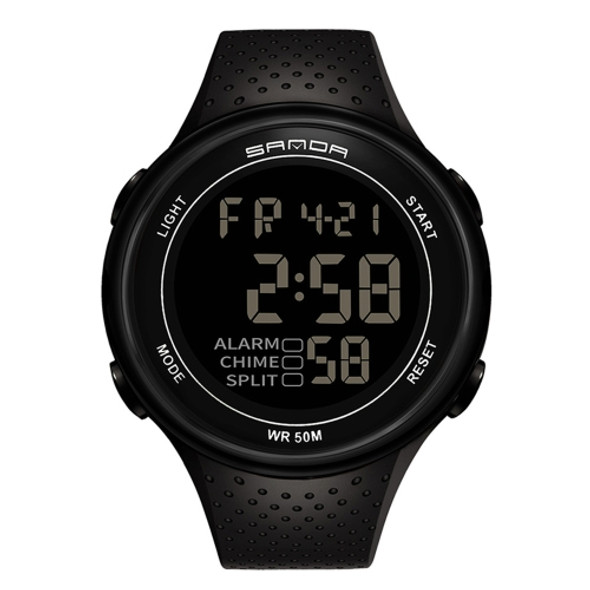 SANDA 375 Watch For Male Students Simple Casual Electronic Watch Sports Waterproof Luminous Watch(Black)