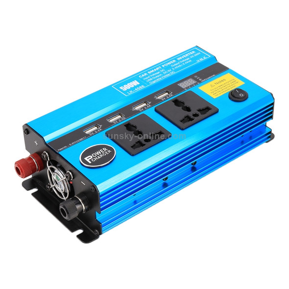 500W DC 24V to AC 220V Car Multi-functional 4588 Smart Power Inverter (Blue)