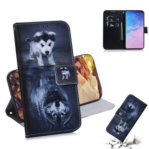 Wolf and Dog Pattern Coloured Drawing Horizontal Flip Leather Case for Galaxy S10, with Holder & Card Slots & Wallet