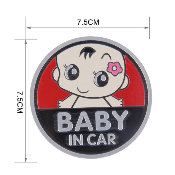 Baby in Car Lovely Smile Face Adoreable Car Free Sticker(Red)