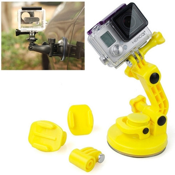 TMC Car Suction Cup Mount + Tripod Adapter + Handle Screw for GoPro  NEW HERO /HERO6   /5 /5 Session /4 Session /4 /3+ /3 /2 /1, Xiaoyi and Other Action Cameras(Yellow)
