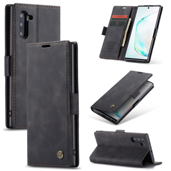 CaseMe-013 Multifunctional Horizontal Flip Leather Case with Card Slot & Holder for Galaxy Note 10(Black)