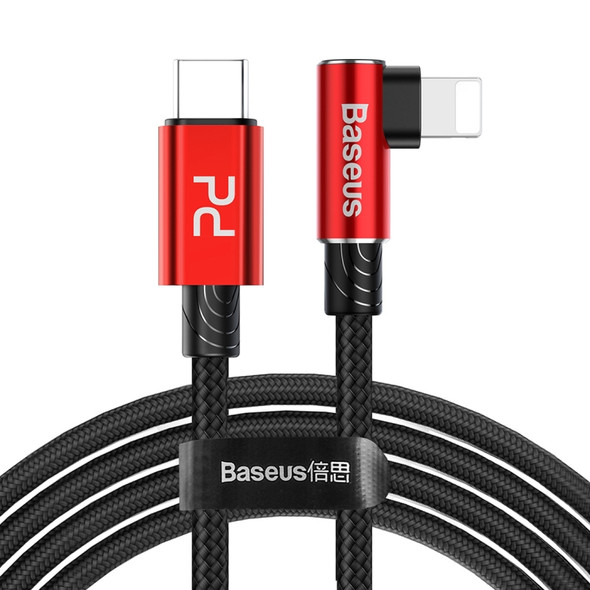 Baseus Type-C to 8 Pin PD 18W MVP Mobile Phone Game Elbow Fast Charging Braided Cable, Length: 1m(Red)