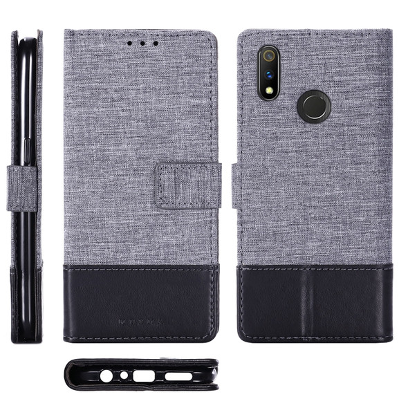 For OPPO Realme 3 Pro MUXMA MX102 Horizontal Flip Canvas Leather Case with Stand & Card Slot & Wallet Function(Black)