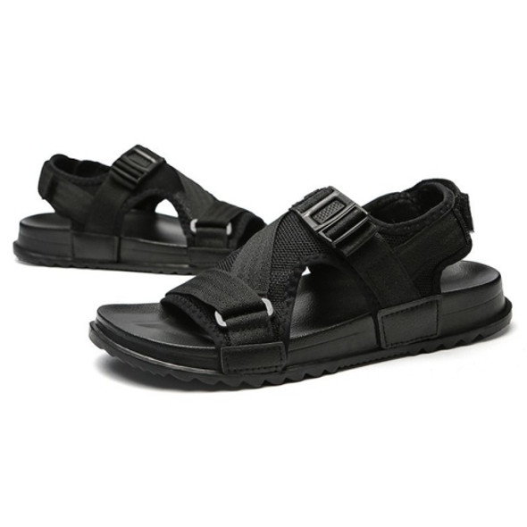 Fashion Thick Bottom Hard-wearing Outdoor Beach Shoes Casual Sandals for Men, Shoe Size:46(Black)