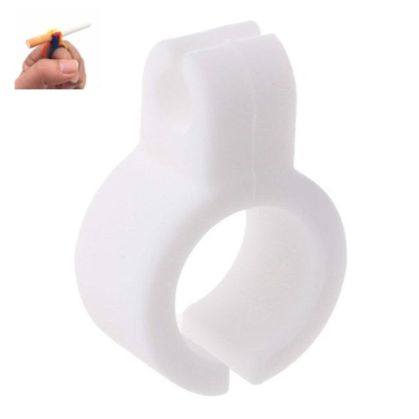 3 PCS Silicone Creative Cigarette Holder Smoking Ring Finger Cigarette Holder Anti-smoke(White)