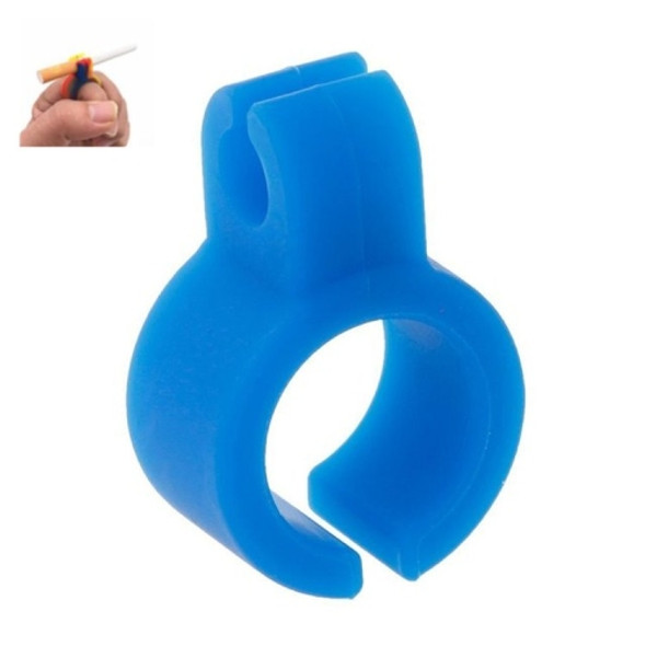 3 PCS Silicone Creative Cigarette Holder Smoking Ring Finger Cigarette Holder Anti-smoke(Blue)