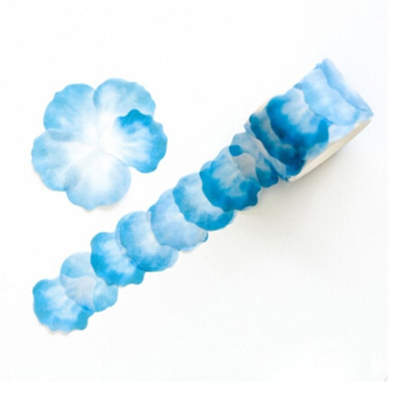 Flower Petals Tape Decorative Masking Tape Scrapbooking Diary Paper Stickers Size: 4.0x3.5cm(Blue)