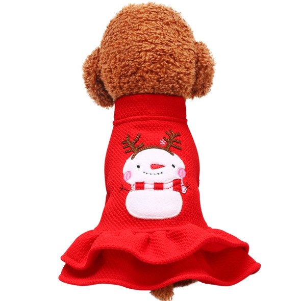 Christmas Cute Snowman Pet Dress Dog Clothes(S)