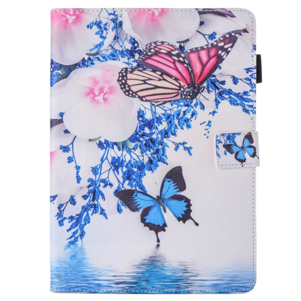 For iPad Pro 10.5 inch Butterfly Flowers Pattern Horizontal Flip Leather Case with 3 Gears Holder & Card Slots