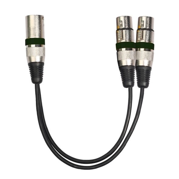 2055MFF-03 2 In1 XLR Male to Double Female Microphone Audio Cable, Length: 0.3m(Black)