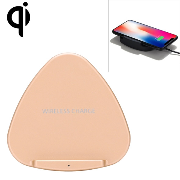 QK11 10W ABS + PC Fast Charging Qi Wireless Charger Pad, For iPhone, Galaxy, Huawei, Xiaomi, LG, HTC and Other QI Standard Smart Phones(Gold)