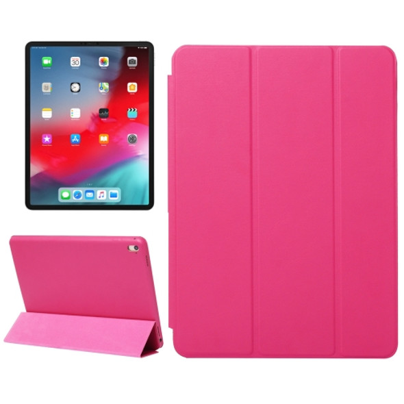 Horizontal Flip Solid Color Leather Case for iPad Pro 11 inch (2018), with Three-folding Holder & Wake-up / Sleep Function (Magenta)